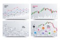 Financial Chart with Line Graph. Cryptocurrency stock exchange market. Statistics uptrend. Analytics Data Report. Vector