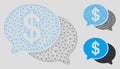 Financial Chat Vector Mesh Wire Frame Model and Triangle Mosaic Icon