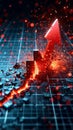 Financial collapse 3D chart shatters, bold red arrow plummets dramatically Royalty Free Stock Photo