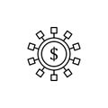 financial communication, financial community icon. Element of technology icon for mobile concept and web apps. Thin line financial