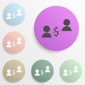 financial communication of people badge color set. Simple glyph, flat vector of web icons for ui and ux, website or mobile