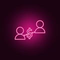 financial communication of people icon. Elements of Web in neon style icons. Simple icon for websites, web design, mobile app,