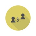 financial communication of people long shadow icon. Simple glyph, flat vector of web icons for ui and ux, website or mobile