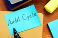 Financial concept about Audit Cycle with sign on the piece of paper Royalty Free Stock Photo