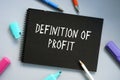 Financial concept about Definition Of Profit with sign on the sheet Royalty Free Stock Photo