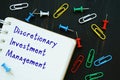 Financial concept about Discretionary Investment Management with phrase on the sheet Royalty Free Stock Photo