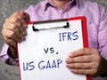Financial concept about International Financial Reporting Standards IFRS vs. US GAAP Generally Accepted Accounting Principles