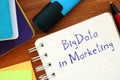 Financial concept meaning BigData in Marketing with phrase on the sheet