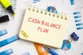 Financial concept meaning Cash Balance Plan with sign on the piece of paper Royalty Free Stock Photo