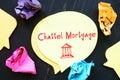 Financial concept meaning Chattel Mortgage with sign on the page Royalty Free Stock Photo