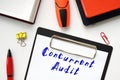 Financial concept meaning Concurrent Audit with phrase on the page Royalty Free Stock Photo