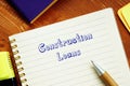 Financial concept meaning Construction Loans with inscription on the page