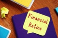 Financial concept meaning Financial Ratios with phrase on the page Royalty Free Stock Photo