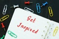 Financial concept meaning Get Inspired with sign on the page Royalty Free Stock Photo