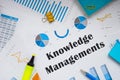 Financial concept meaning Knowledge Managements with sign on the sheet