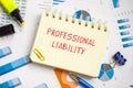 Financial concept meaning Professional Liability with phrase on the page