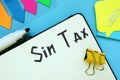 Financial concept meaning Sin Tax with inscription on the page Royalty Free Stock Photo