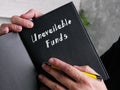 Financial concept meaning Unavailable Funds with inscription on the page