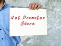 Financial concept about Net Promoter Score with sign on the page