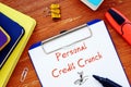 Financial concept about Personal Credit Crunch with inscription on the page Royalty Free Stock Photo