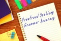 Financial concept about Proofread Spelling Grammar Accuracy with inscription on the piece of paper