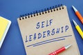 Financial concept about Self Leadership with sign on the sheet