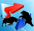 Bears Versus Bulls Stock Market Concept Royalty Free Stock Photo