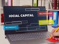 Financial concept about social capital relationships cooperation reciprocaty with sign on the page