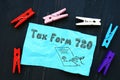 Financial concept about Tax Form 720 with phrase on the piece of paper