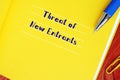 Financial concept about Threat of New Entrants with phrase on the page Royalty Free Stock Photo