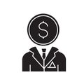 Financial consultant black vector concept icon. Financial consultant flat illustration, sign Royalty Free Stock Photo