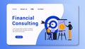 financial consulting landing page template graphic design illustration