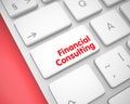 Financial Consulting - Message on White Keyboard Button. 3D.