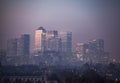 Skyscrapers at the City of London at dusk