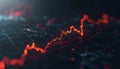 Financial Crisis Concept with Sharp Downtrend Graph in Glowing Red Against Futuristic Backdrop Royalty Free Stock Photo