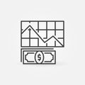 Financial Crisis and Dollar Inflation vector thin line concept icon