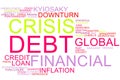 Financial crisis word cloud Royalty Free Stock Photo