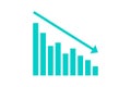 Financial crisis graph icon simple design Royalty Free Stock Photo