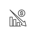 Financial crisis graph line icon Royalty Free Stock Photo