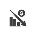 Financial crisis graph vector icon Royalty Free Stock Photo