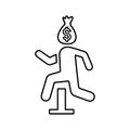 Financial Crisis overcome icon. Line, outline design