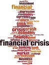 Financial crisis word cloud Royalty Free Stock Photo