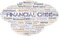 Financial Crisis word cloud create with text only. Royalty Free Stock Photo