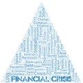 Financial Crisis word cloud create with text only. Royalty Free Stock Photo