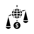 financial crisis world scale glyph icon vector illustration