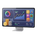 Financial dashboard displaying market trends Royalty Free Stock Photo