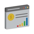 Financial dashboard isometric style Vector Icon which can easily modify or edit