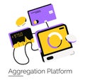 Financial Data Aggregation Platform Vector Royalty Free Stock Photo