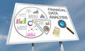 Financial data analysis concept on a billboard Royalty Free Stock Photo