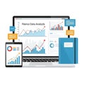 Financial Data Analysis on Laptop and Tablet Royalty Free Stock Photo